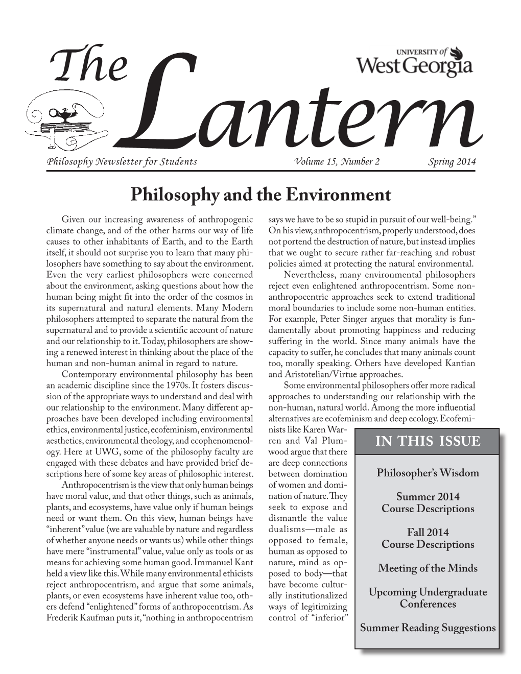 Philosophy and the Environment