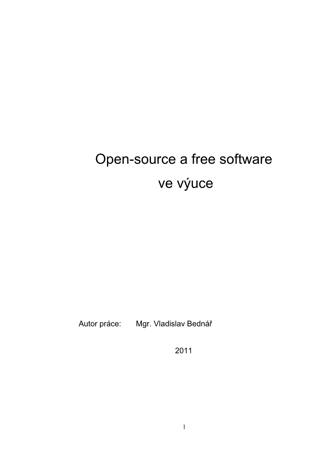 Open-Source a Free Software Ve Výuce