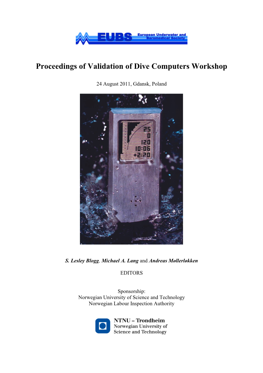 View Proceedings of Validation of Dive Computers Workshops