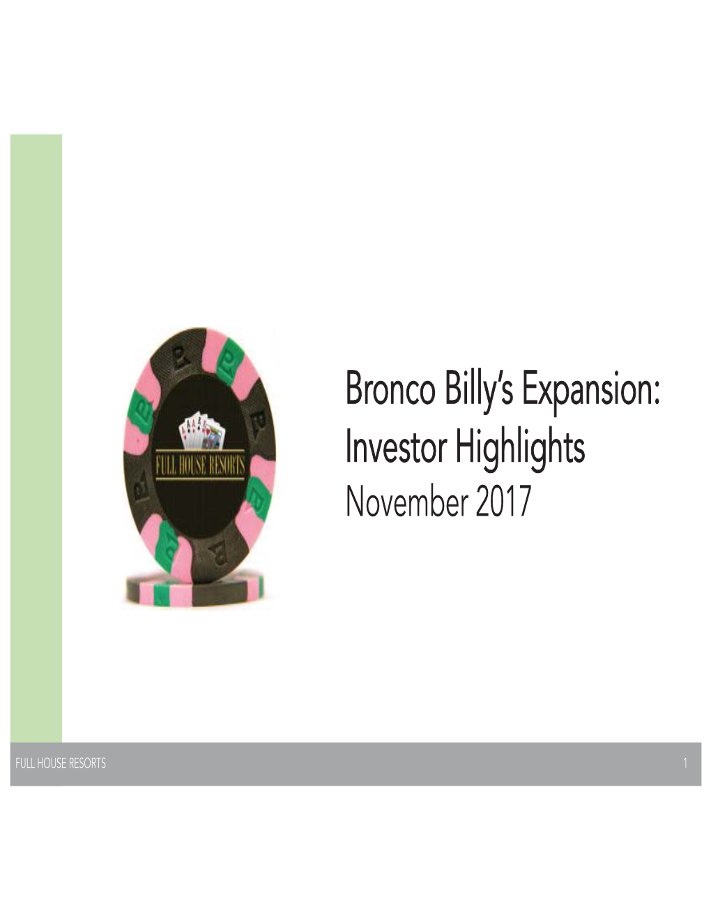 Bronco Billy's Expansion