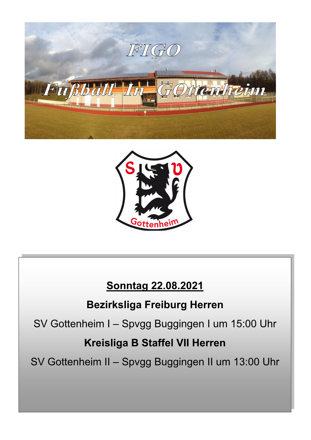 Spvgg Buggingen I Um 15:00 Uhr Kreisliga B Staffel VII Herren