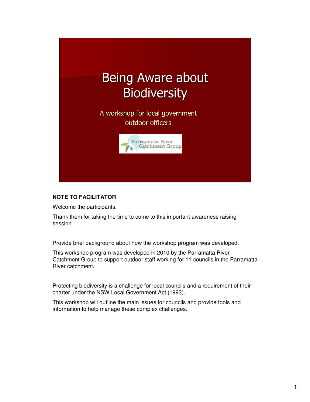 Being Aware About Biodiversity