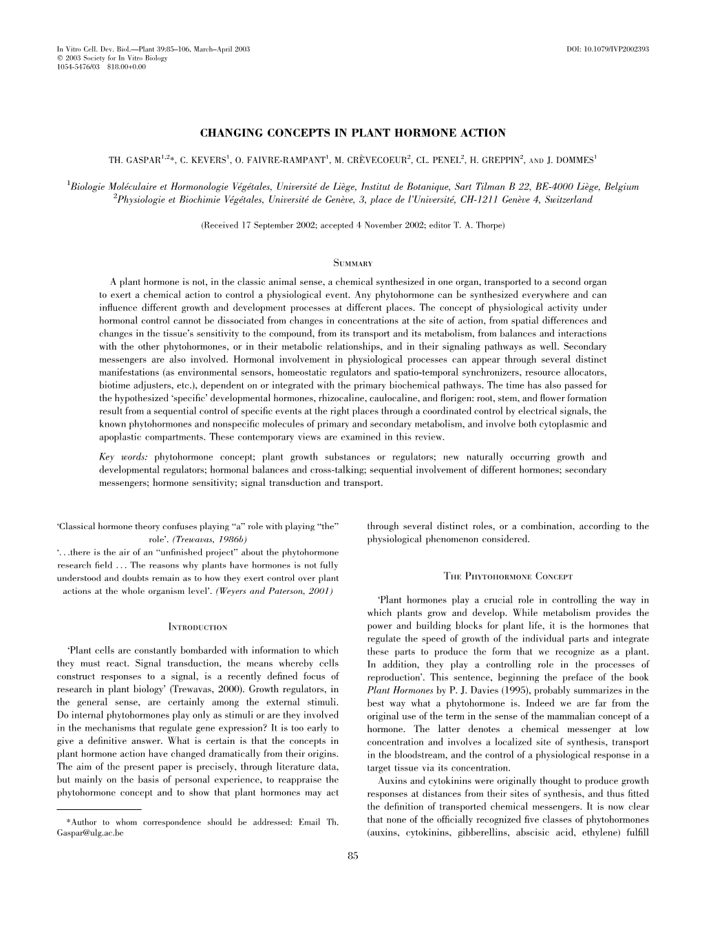 Changing Concepts in Plant Hormone Action