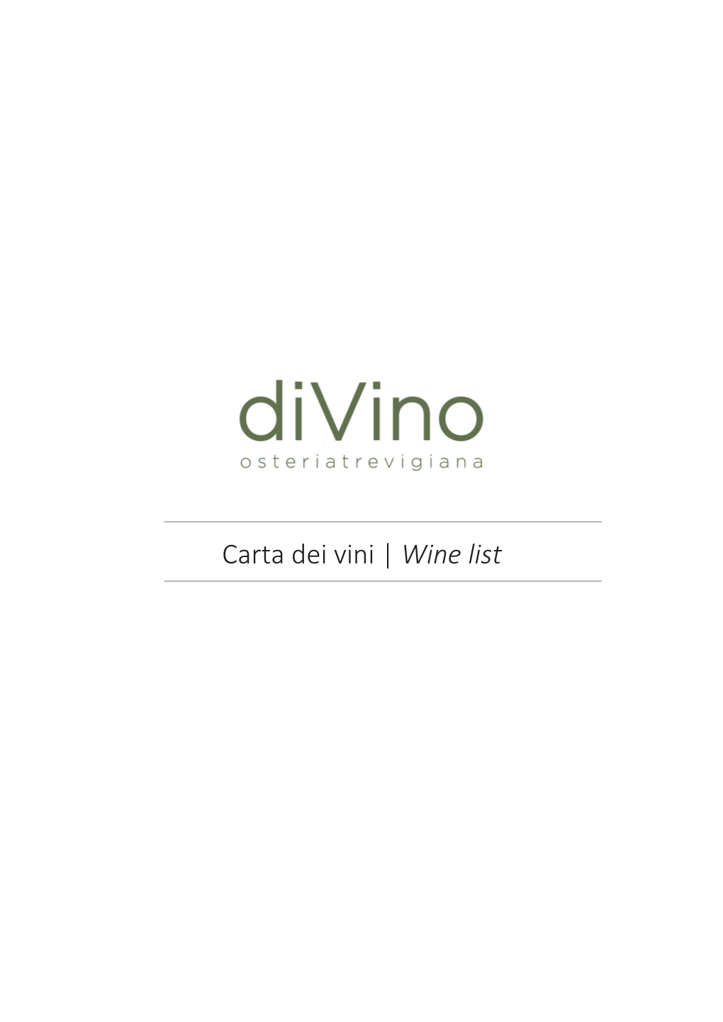 Carta Dei Vini | Wine List