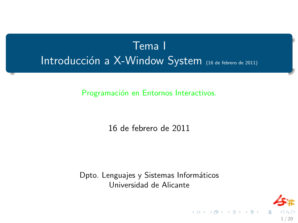 Tema I Introducción a X-Window System (16 De Febrero De 2011)