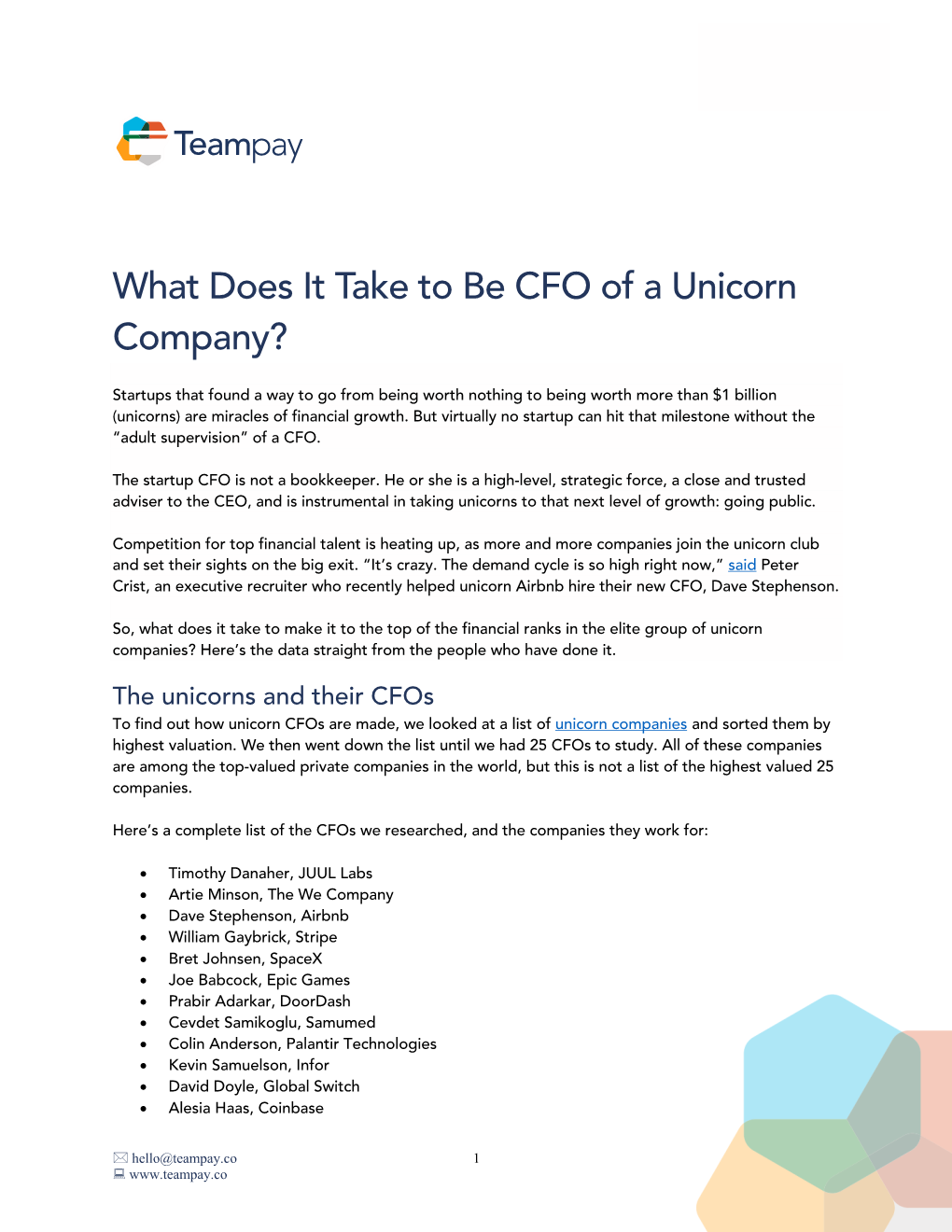 What Does It Take to Be CFO of a Unicorn Company?