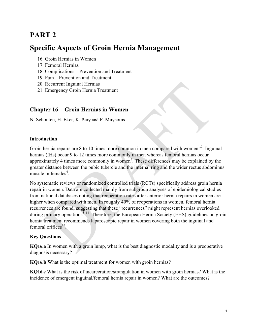 PART 2 Specific Aspects of Groin Hernia Management 16