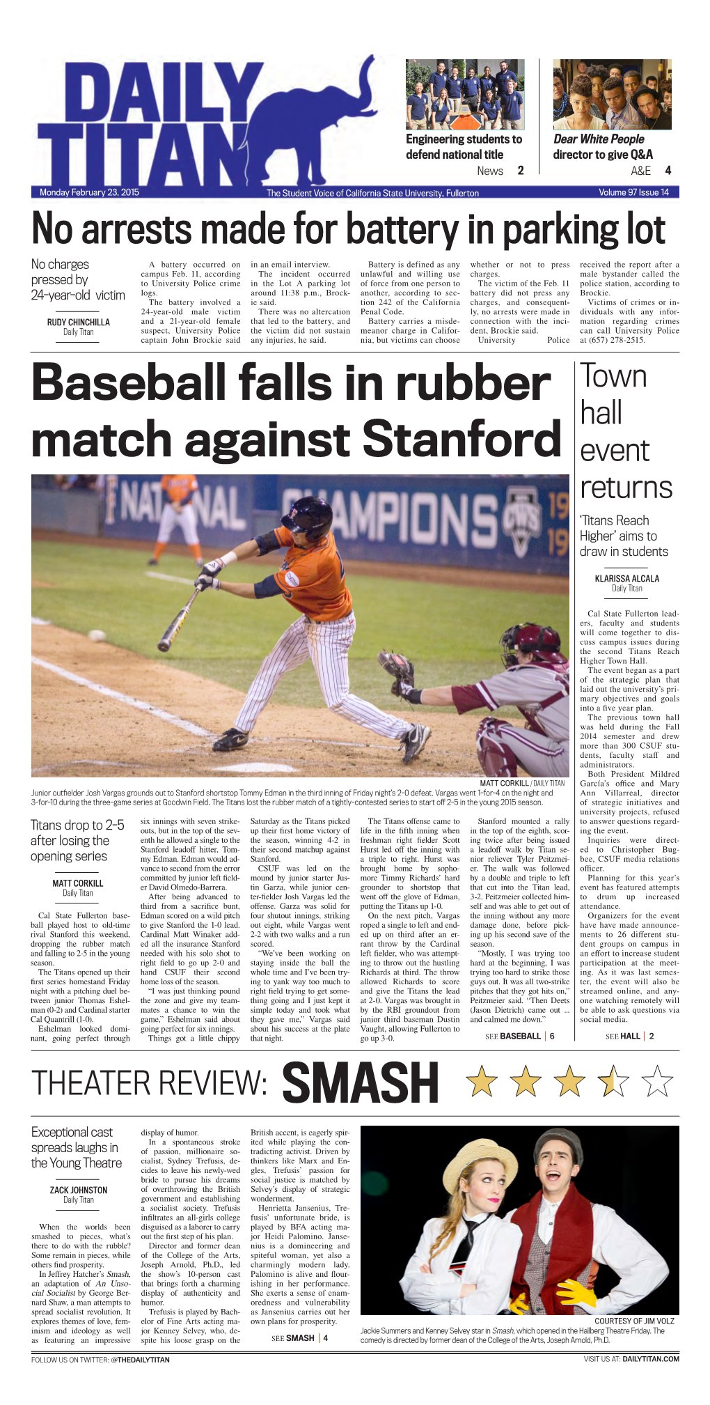 Baseball Falls in Rubber Match Against Stanford