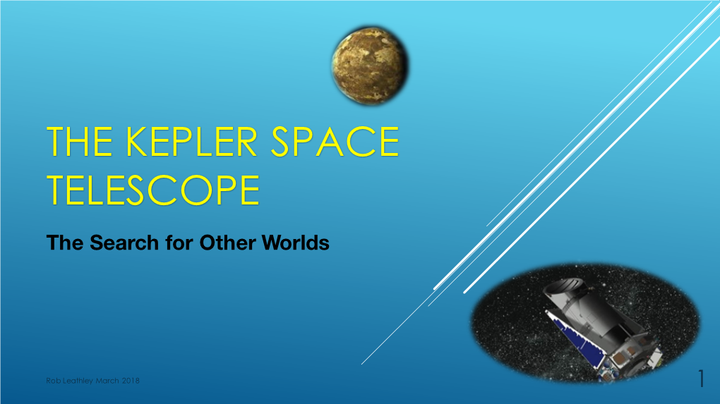 The Kepler Space Telescope.Pptx