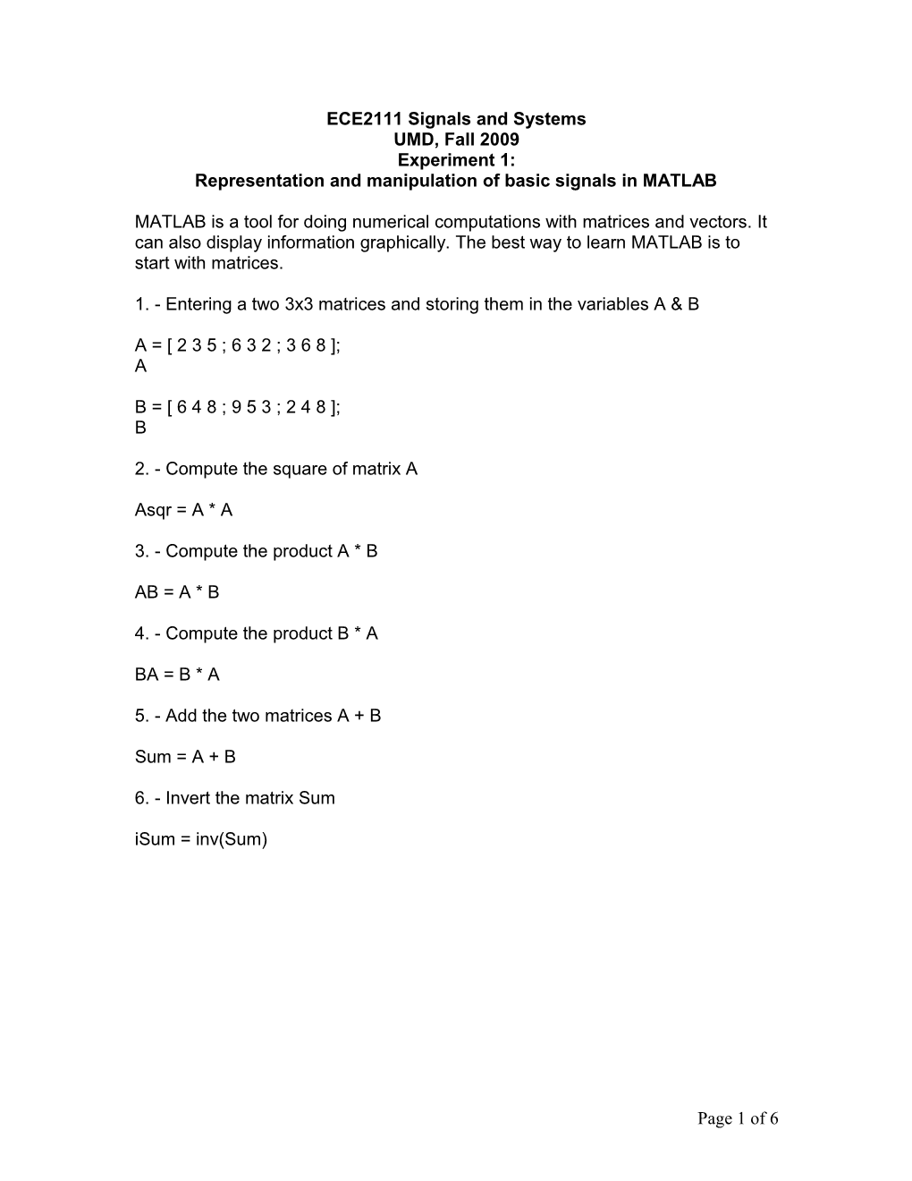 ECE2111 Signals and Systems