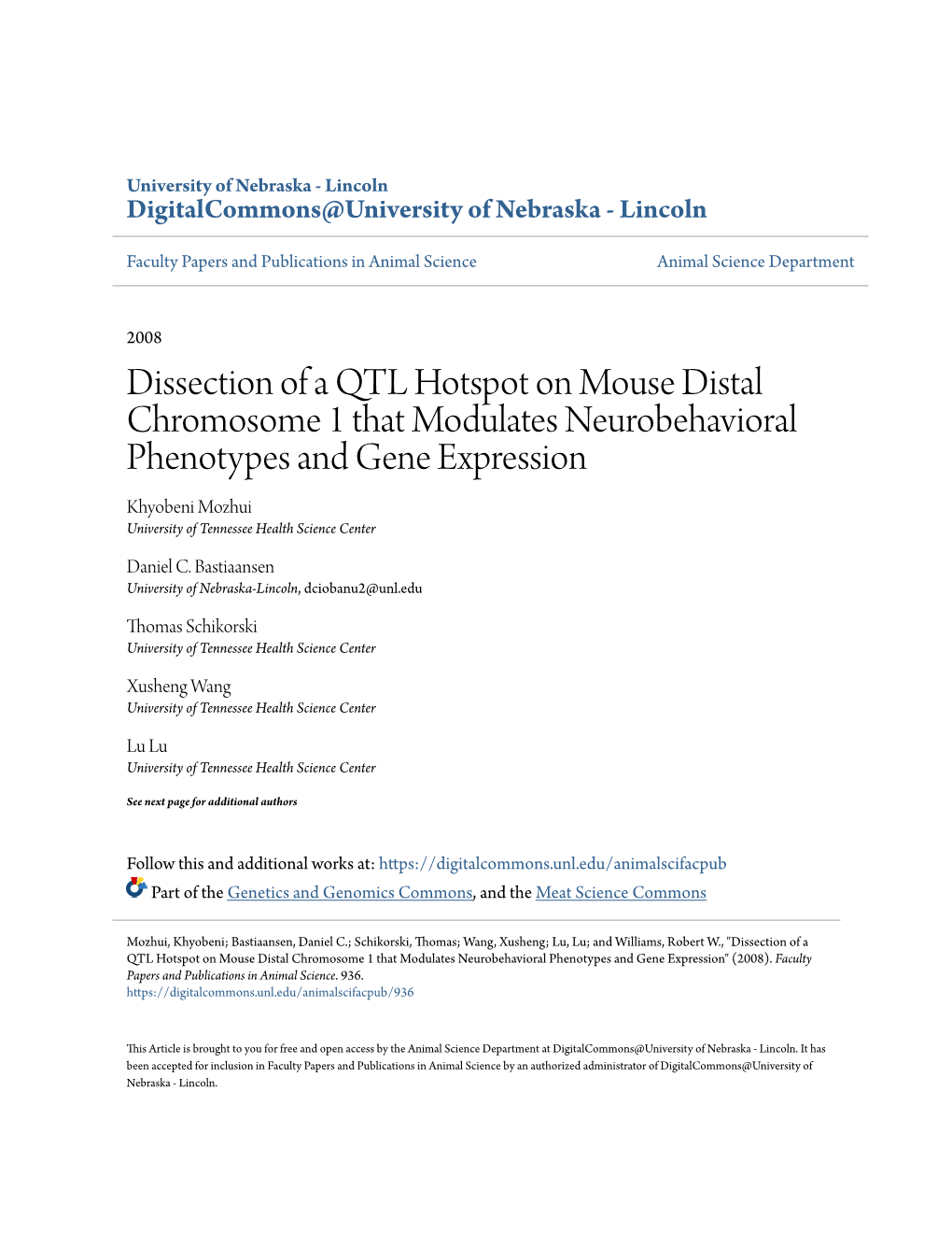 Dissection of a QTL Hotspot on Mouse Distal Chromosome 1 That