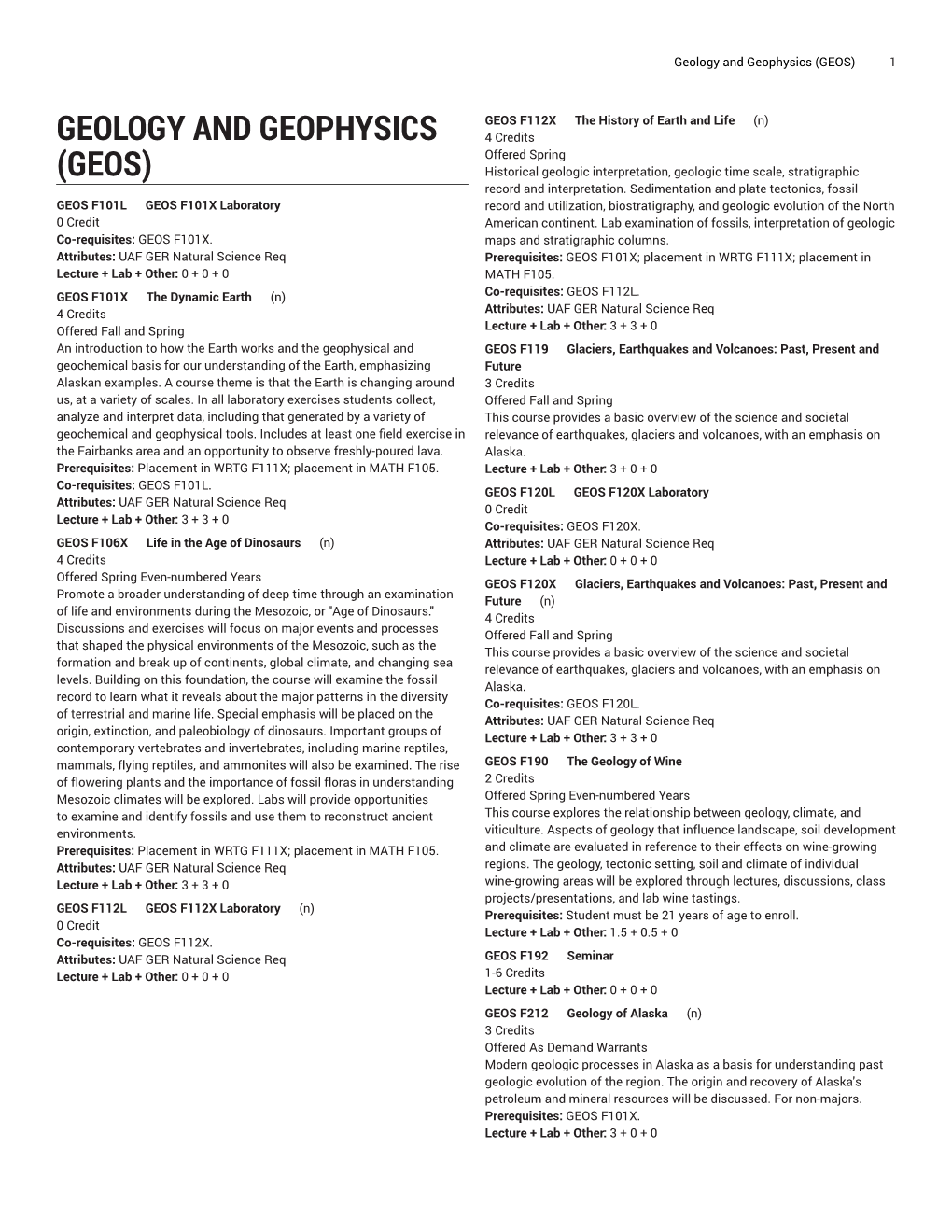 Geology and Geophysics (GEOS) 1