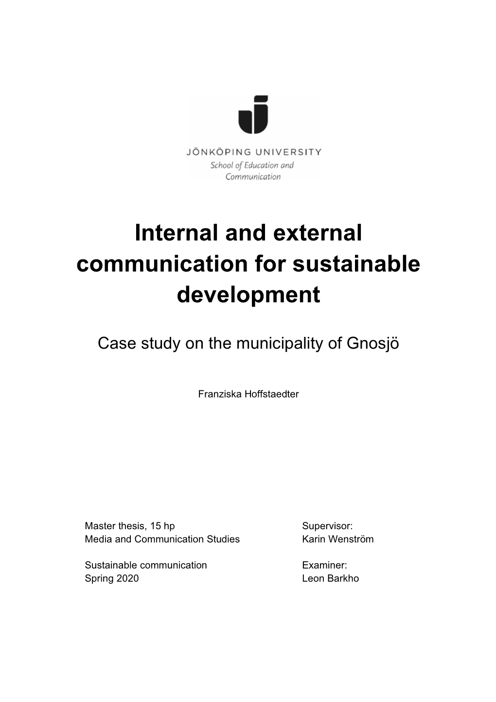 Internal and External Communication for Sustainable Development