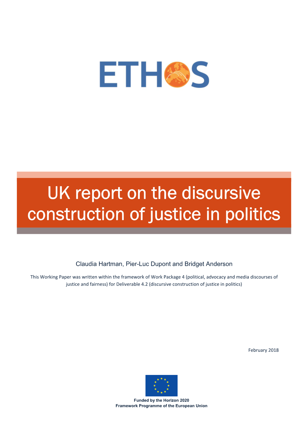 UK Report on the Discursive Construction of Justice in Politics