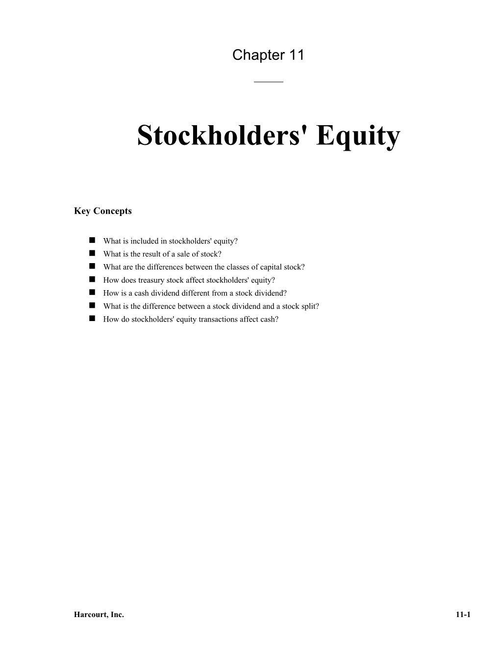 Stockholders' Equity