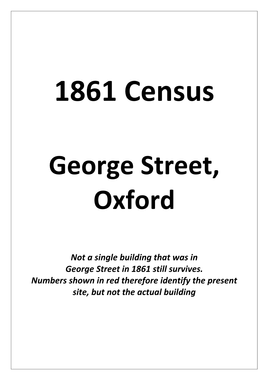 George Street in 1861 Still Survives