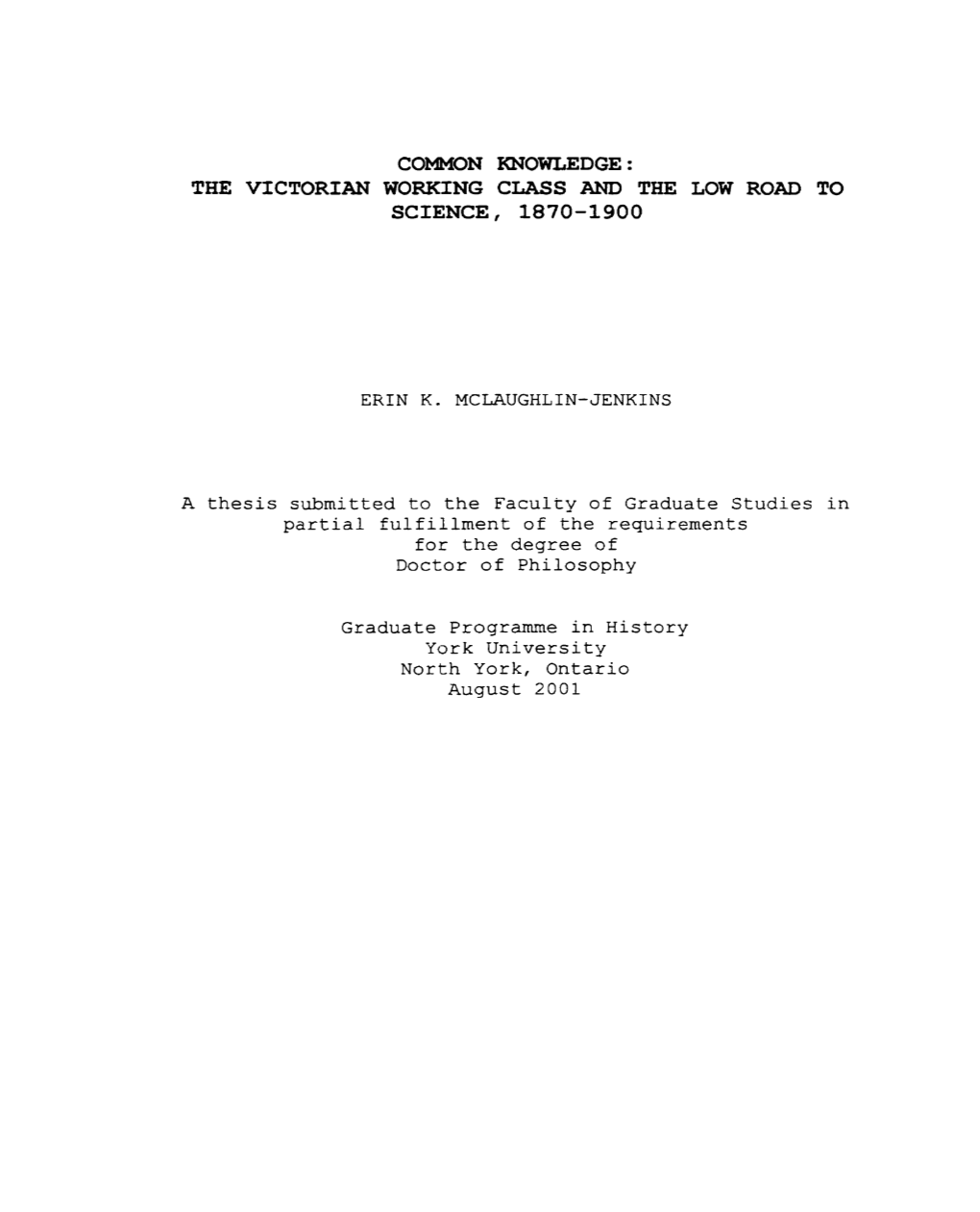 The Victorian Working Class and the Low Road to Science, 1870-1900