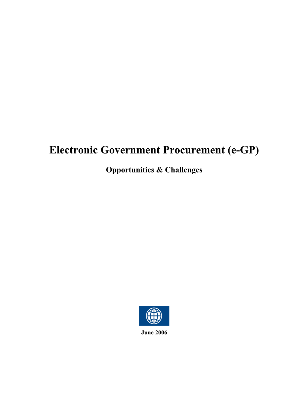 Electronic Government Procurement (E-GP)