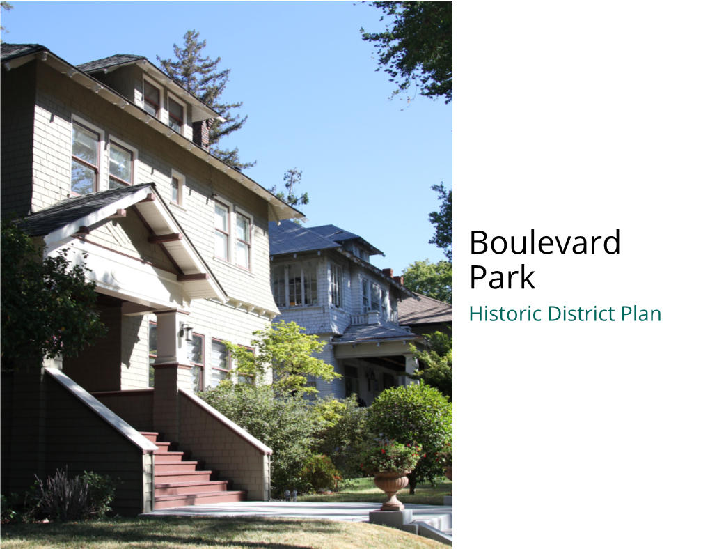 Boulevard Park Historic District Plan Section 2: Individual Historic District Plans Boulevard Park Historic District Plan 118