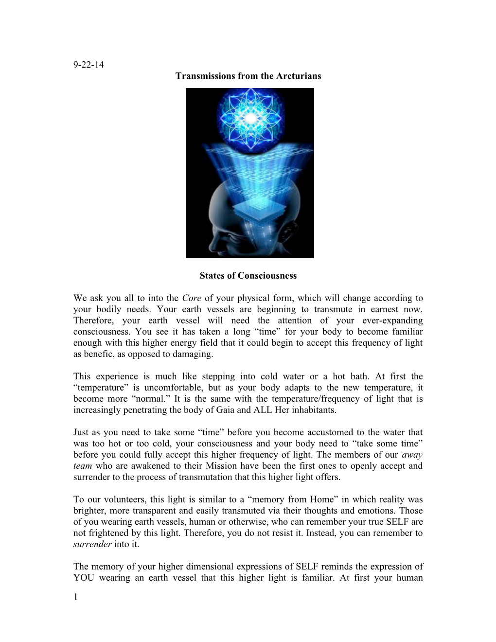 Transmissions from the Arcturians