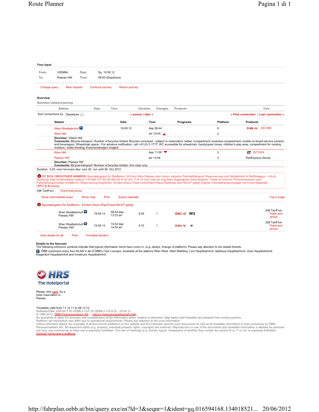 Pagina 1 Di 1 Route Planner 20/06/2012