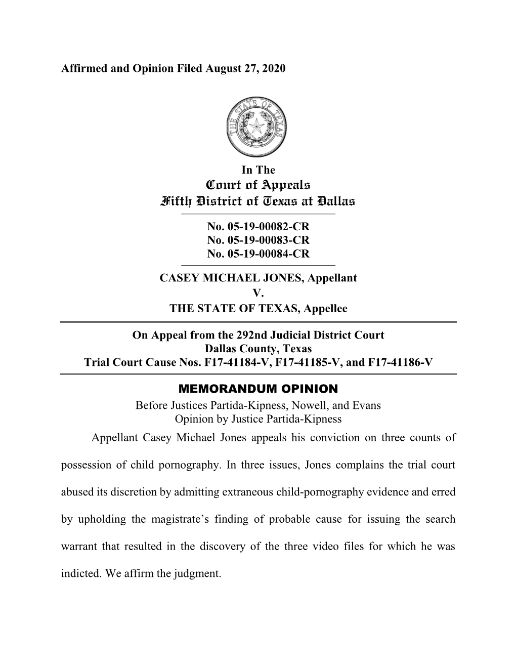 Court of Appeals Fifth District of Texas at Dallas