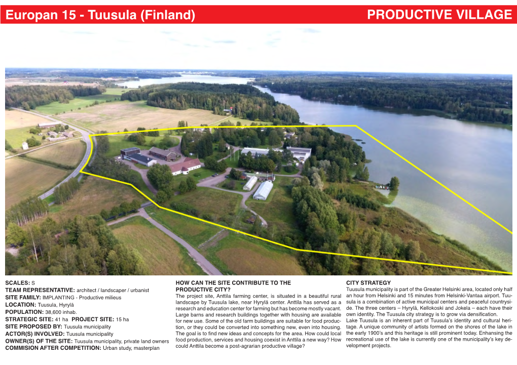 Tuusula (Finland) PRODUCTIVE VILLAGE