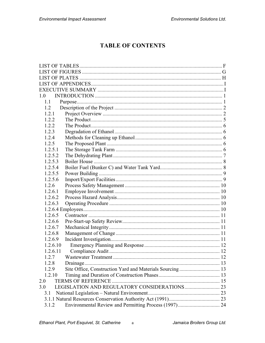 Table of Contents