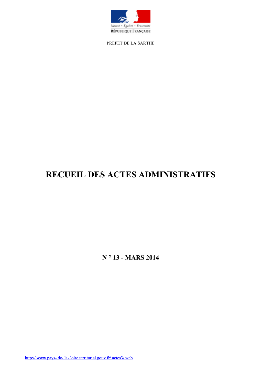 Recueil Des Actes Administratifs