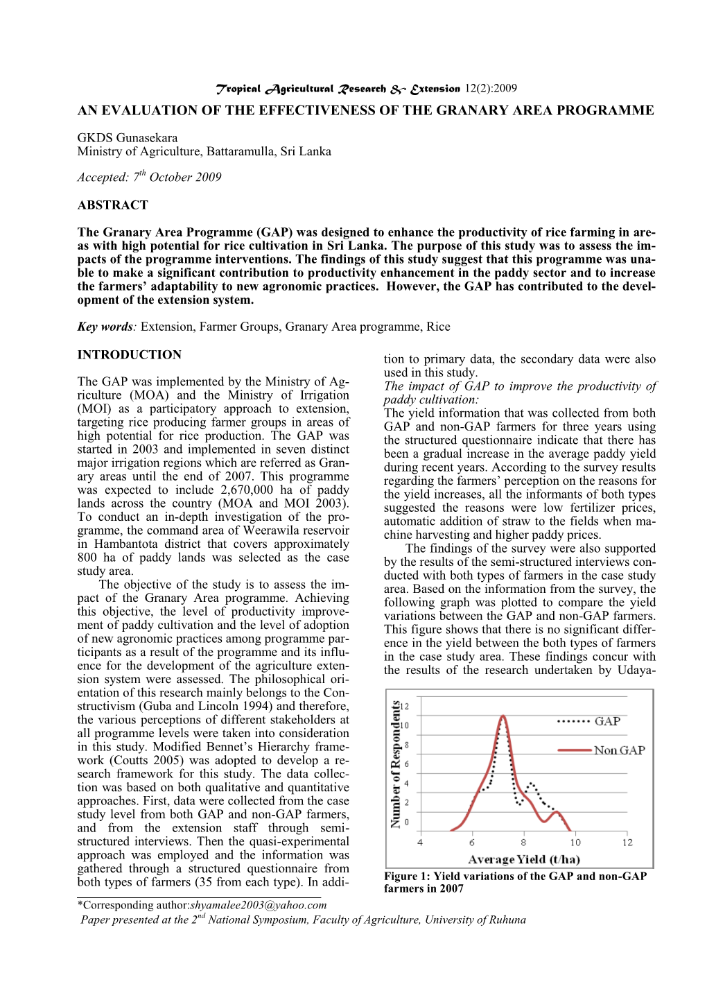 An Evaluation of the Effectiveness of the Granary Area Programme