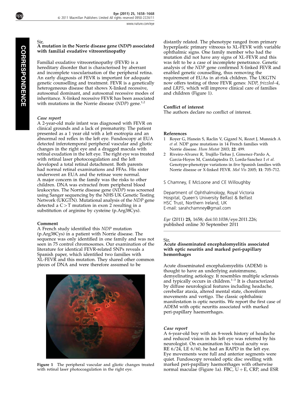 Acute Disseminated Encephalomyelitis Associated with Optic Neuritis And