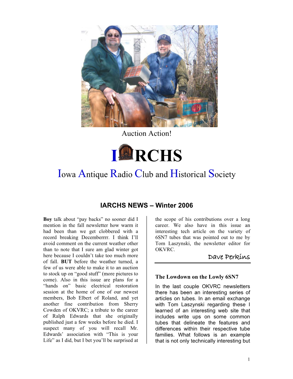 IARCHS NEWS – Winter 2006