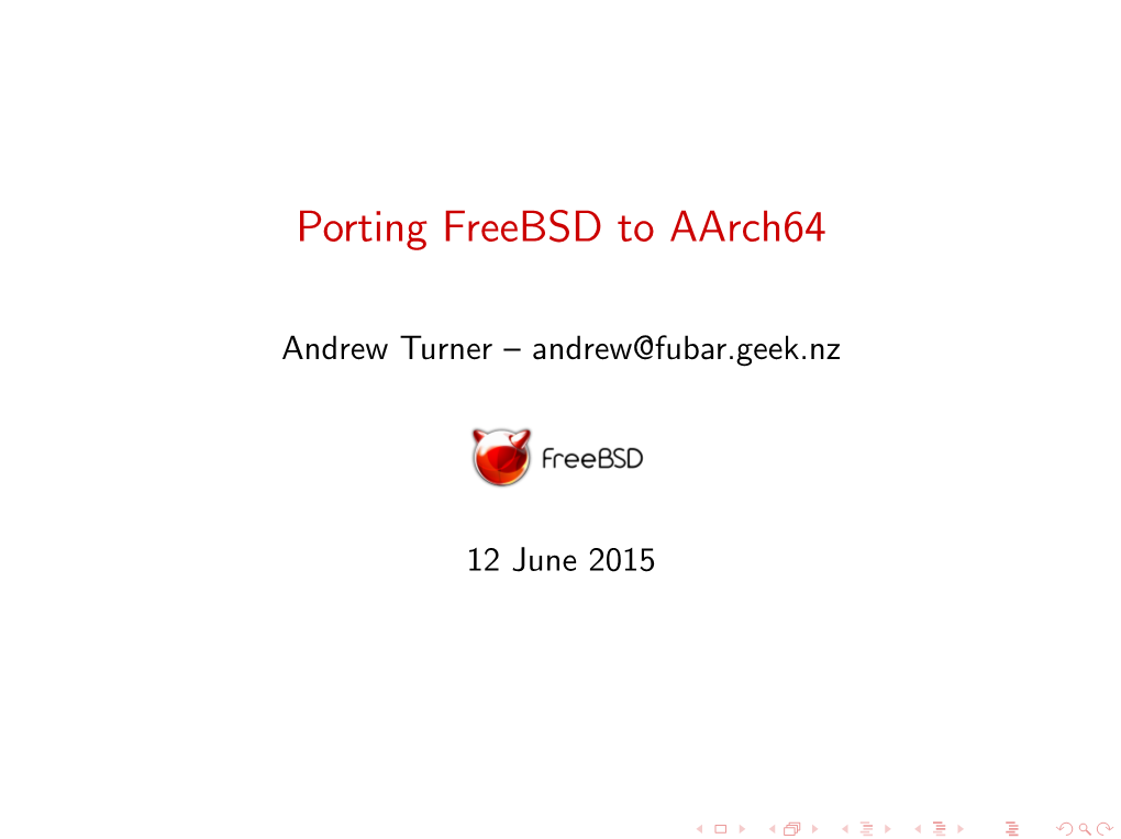 Porting Freebsd to Aarch64