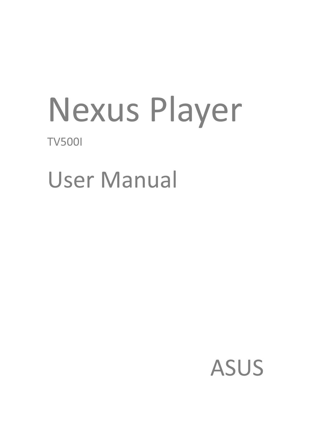 User Manual ASUS