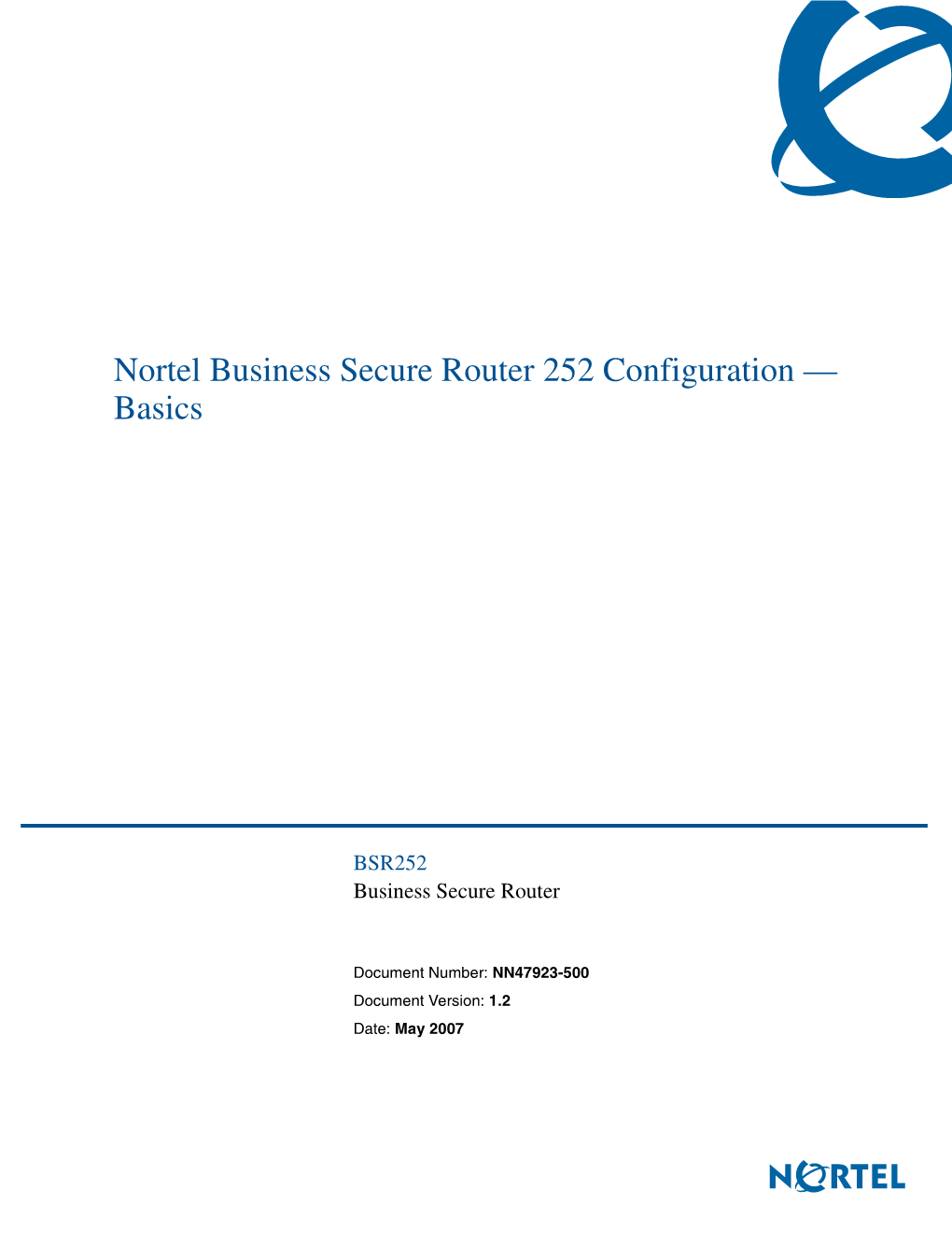 Nortel Business Secure Router 252 Configuration — Basics