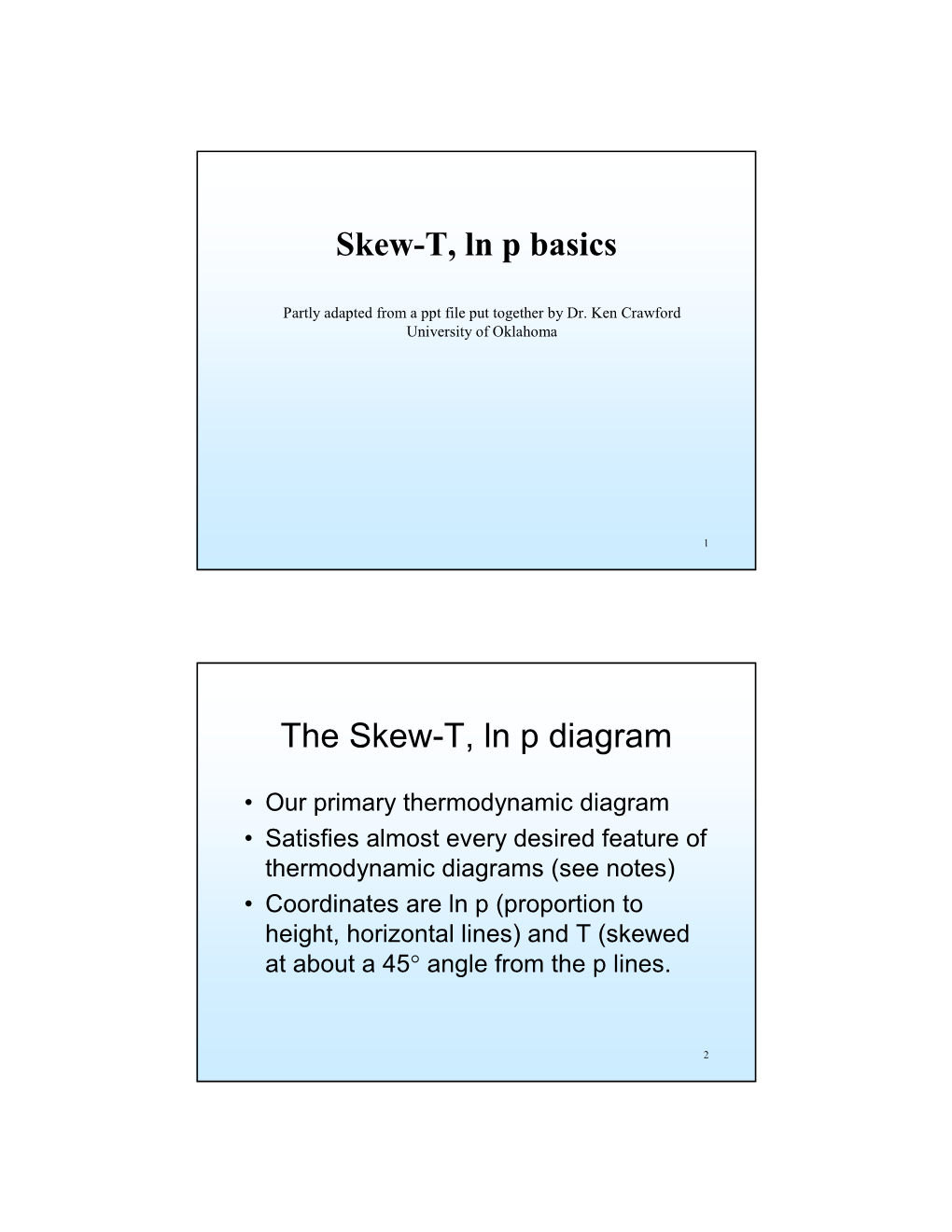 The Skew-T, Ln P Diagram