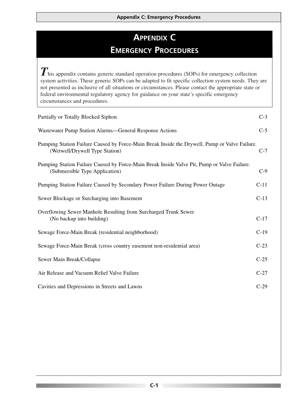 Optimizing Operation, Maintenance, and Rehabilitation of Sanitary Sewer Collection Systems: Appendix C