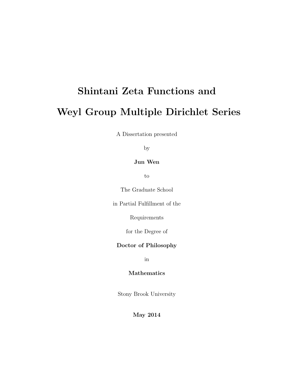 Shintani Zeta Functions and Weyl Group Multiple Dirichlet Series