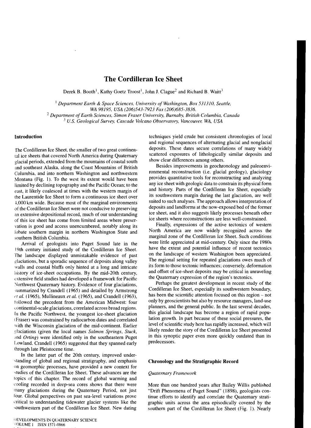 The Cordilleran Ice Sheet