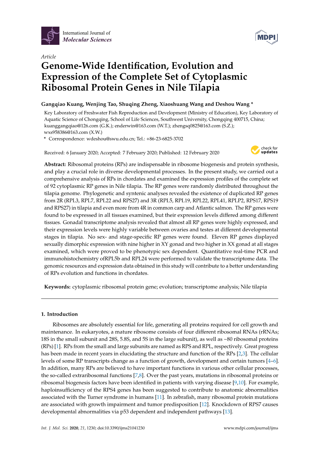 Genome-Wide Identification, Evolution and Expression of the Complete