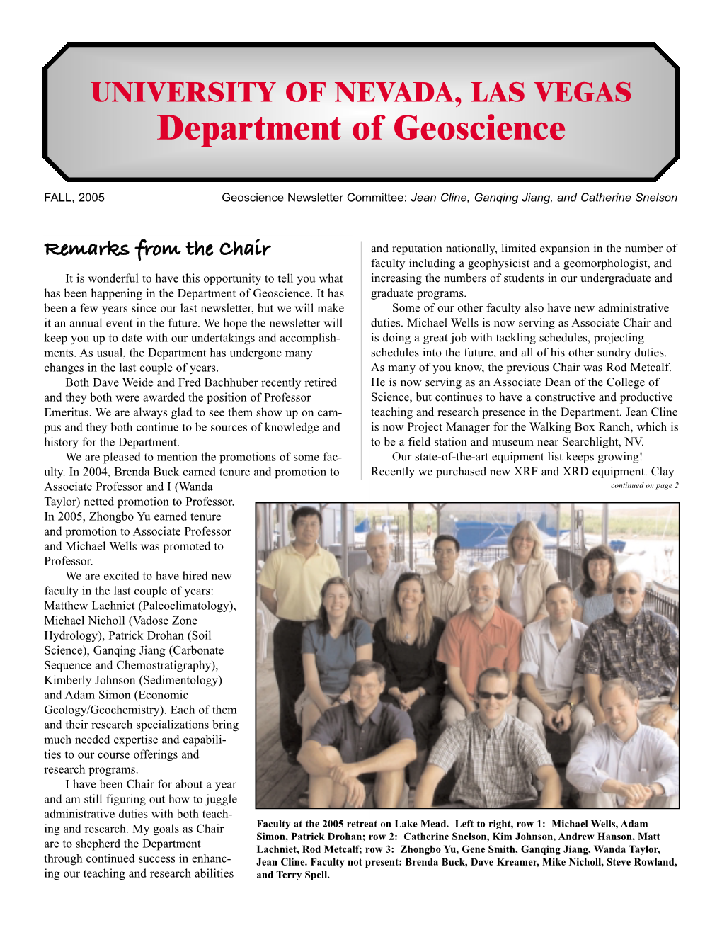 Fall 2005 Newsletter (PDF)