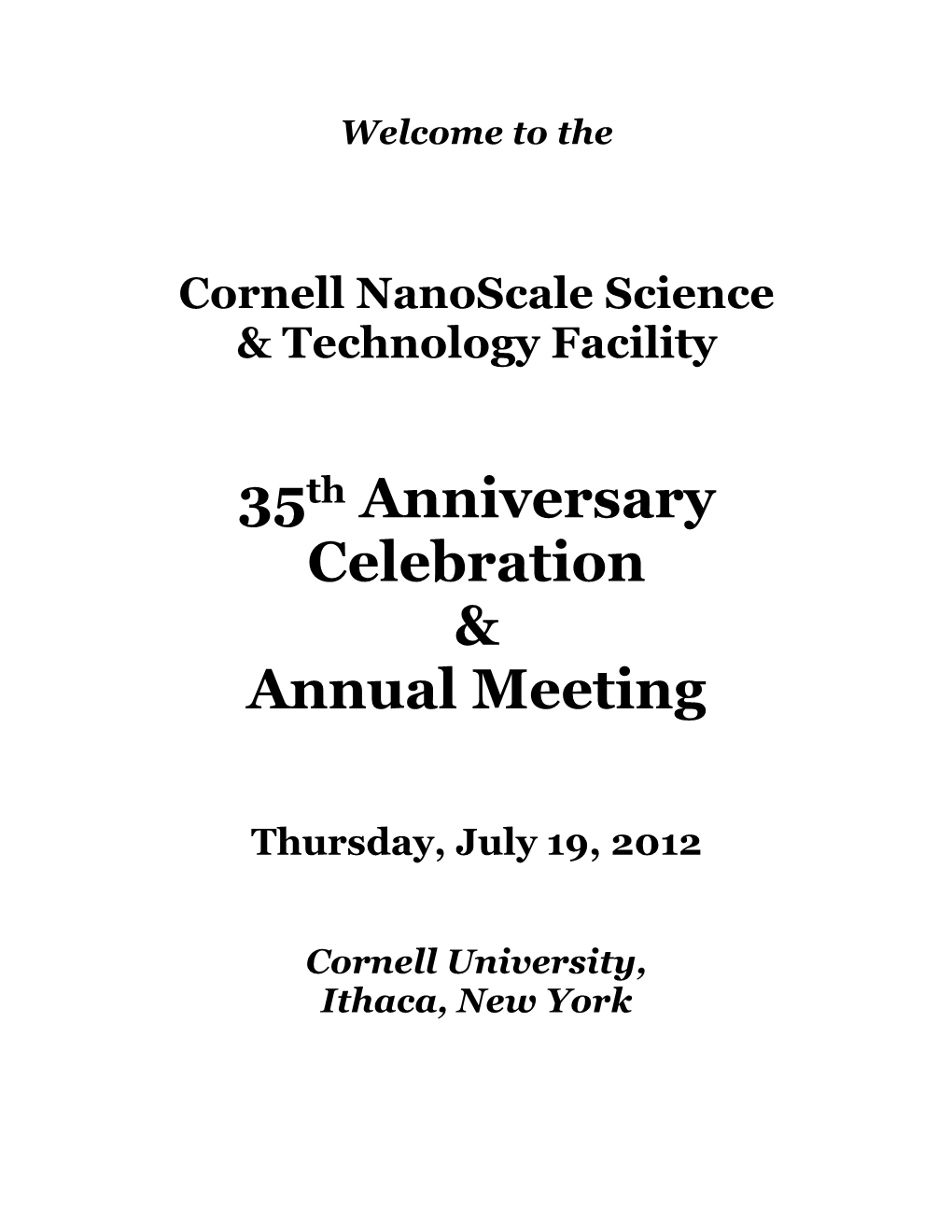 35Th Anniversary Celebration & Annual Meeting