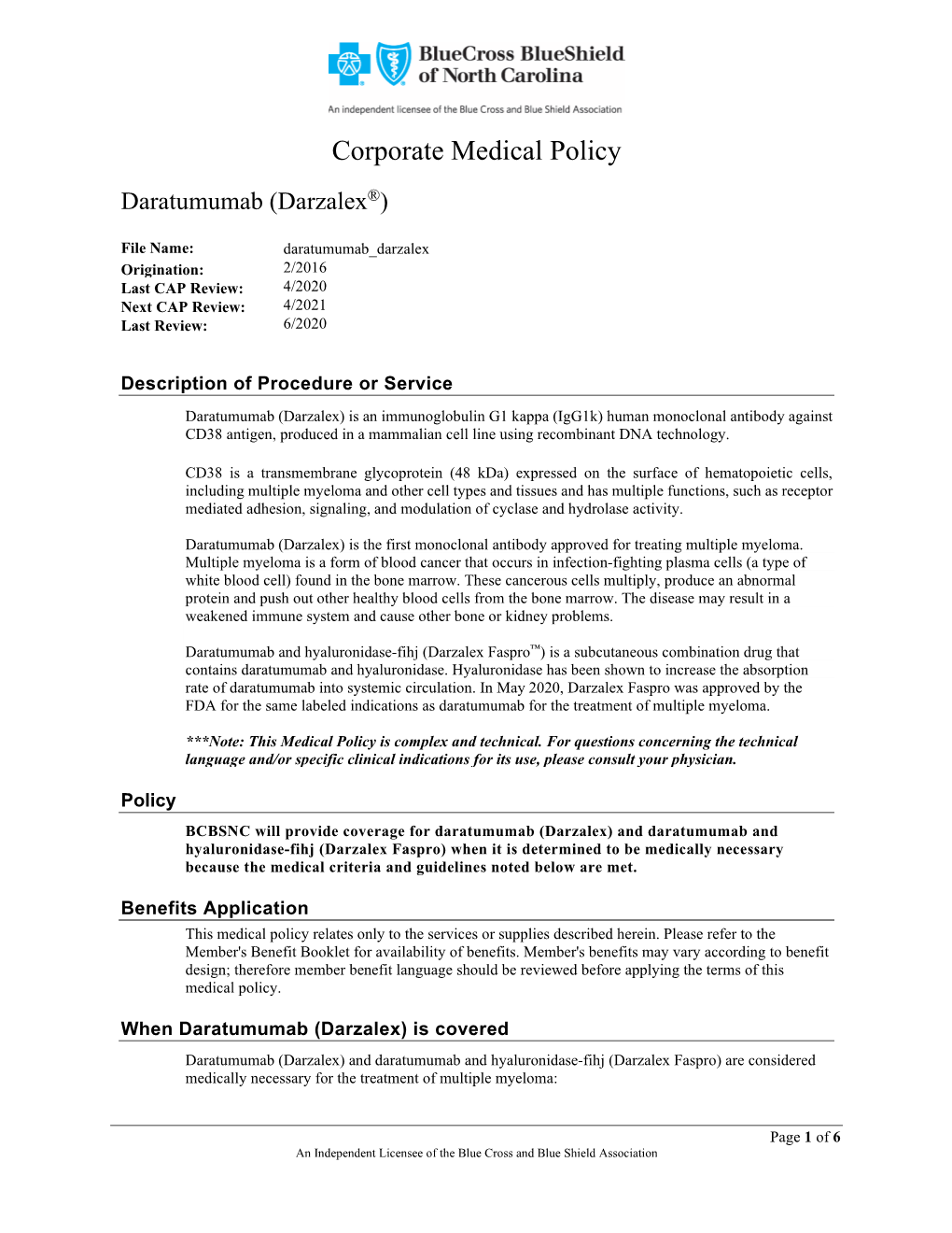 Daratumumab (Darzalex)