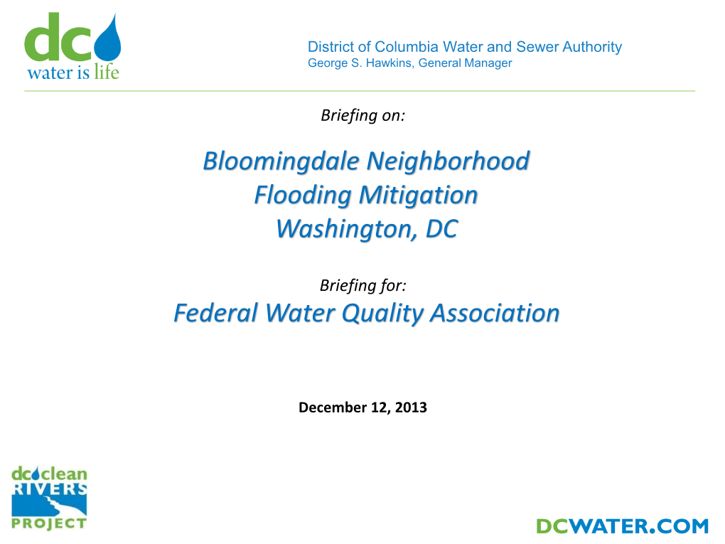 Federal Water Quality Association Bloomingdale Neighborhood