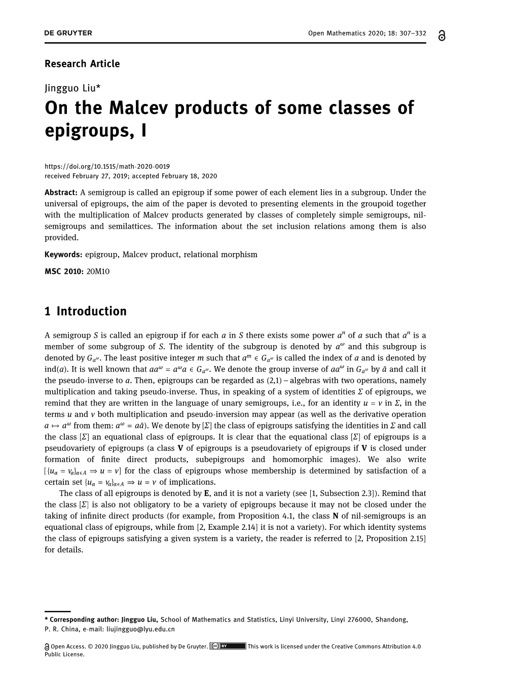 On the Malcev Products of Some Classes of Epigroups, I