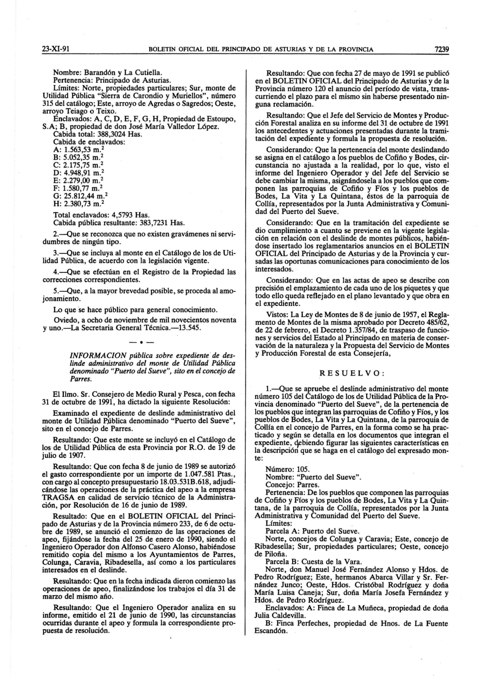 Linde Administrativo Del Monte De Utilidad Publica Denominado 