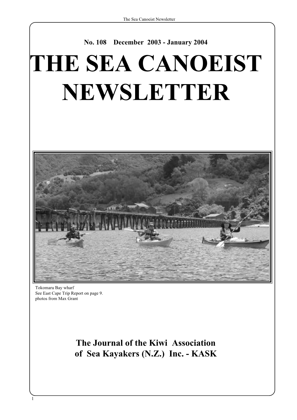 Sea Canoeist Newsletter