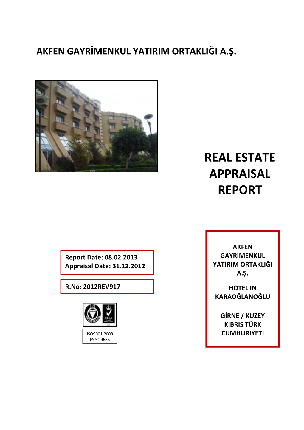 Real Estate Appraisal Report