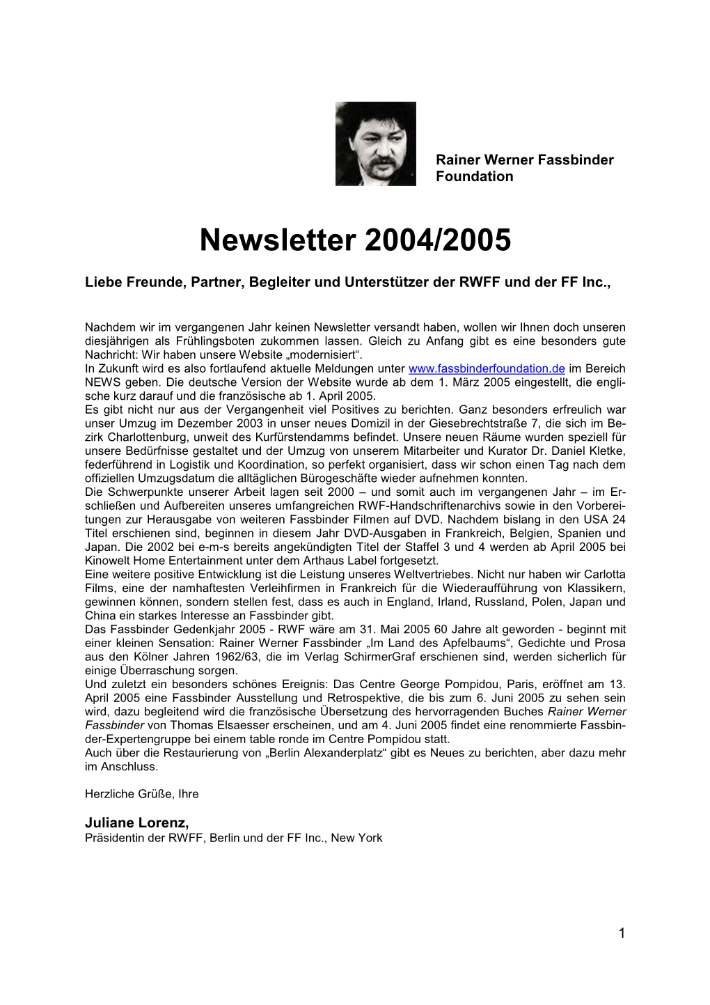 Newsletter 2004/2005