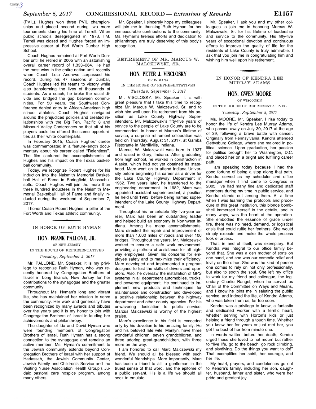 CONGRESSIONAL RECORD— Extensions of Remarks E1157 HON